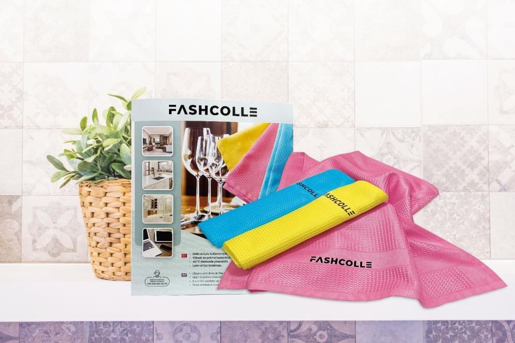Fashcolle Mikrofiber Temizlik Bezi 3'lü x 4 Paket Toplam 12 Adet