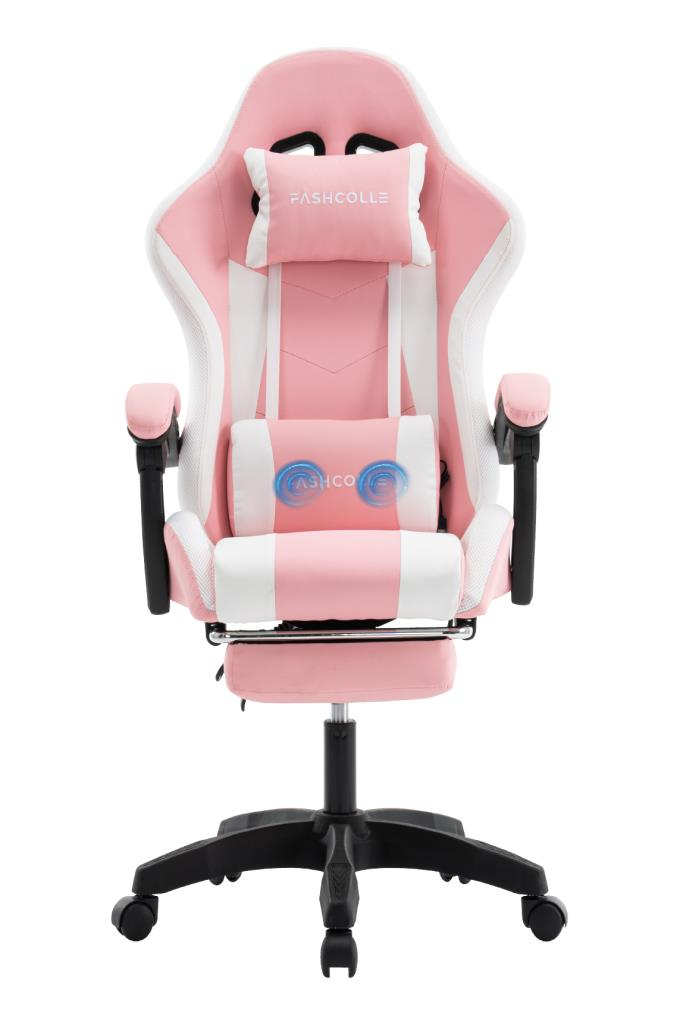 Fashcolle Pink Star Işıklı - Masaj Özellikli Oyuncu Koltuğu Pembe-Beyaz