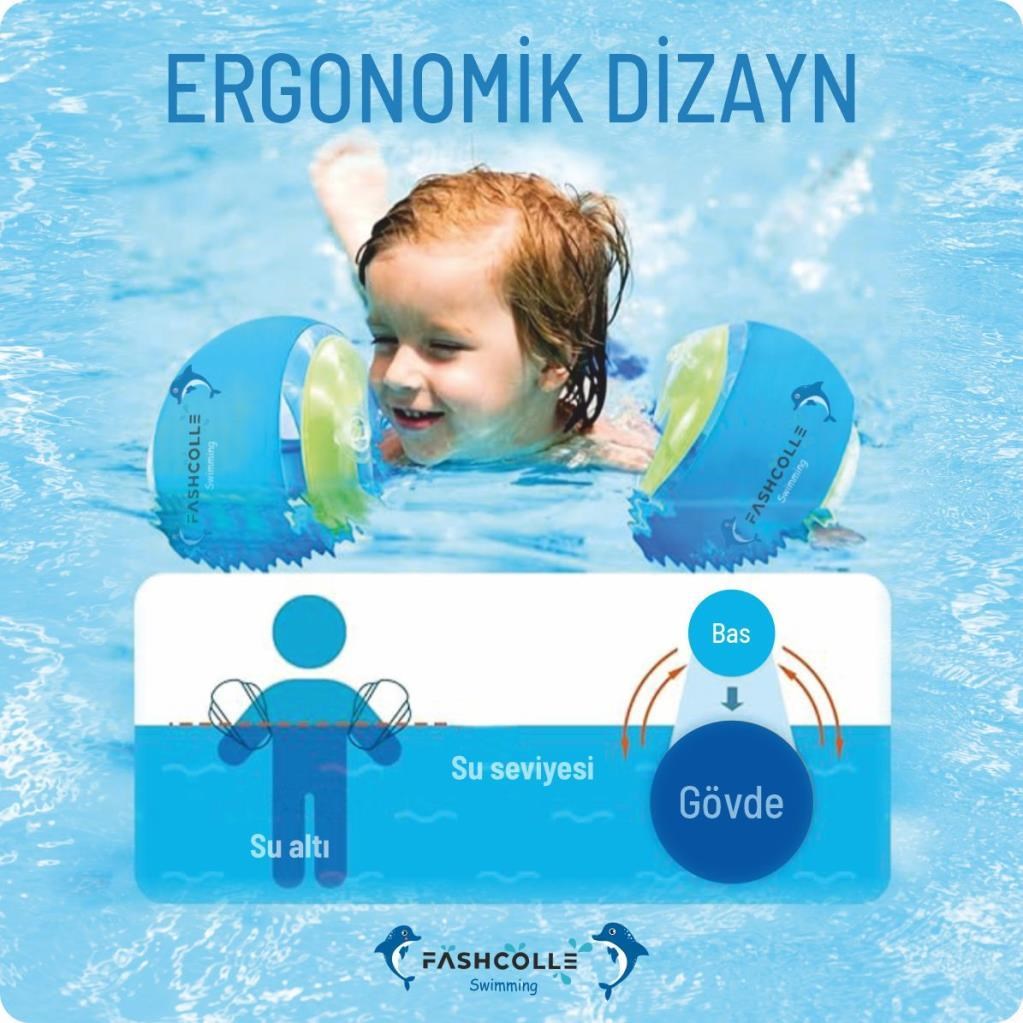 Fashcolle Yuvarlak Yüzme Yardımcısı Şişme Deniz Kolluğu (S) 1-4 Yaş