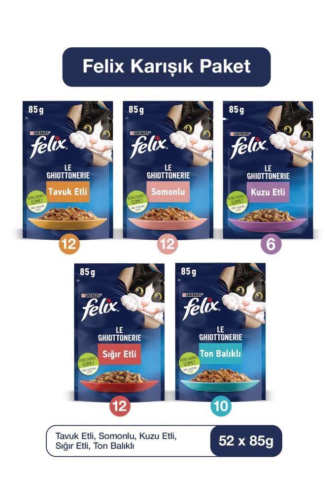 FELIX Karışık Yaş Kedi Maması 52 x 85 G
