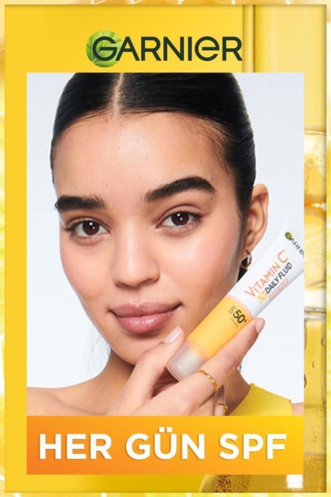 GarnierC Vitamini Parlak Günlük Güneş Koruyucu Fluid Yüz Kremi Görünmez Doku Spf50 40ml