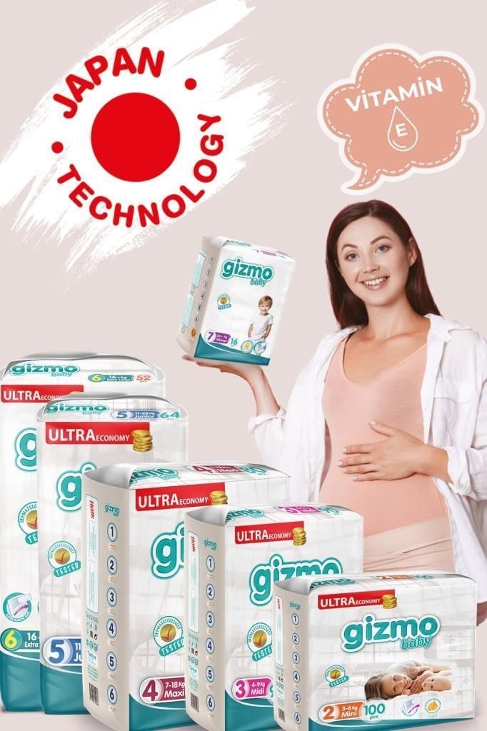 Gizmo Bebek Bezi Ultra Eco Paket 4 Numara Maxi 80 Adet
