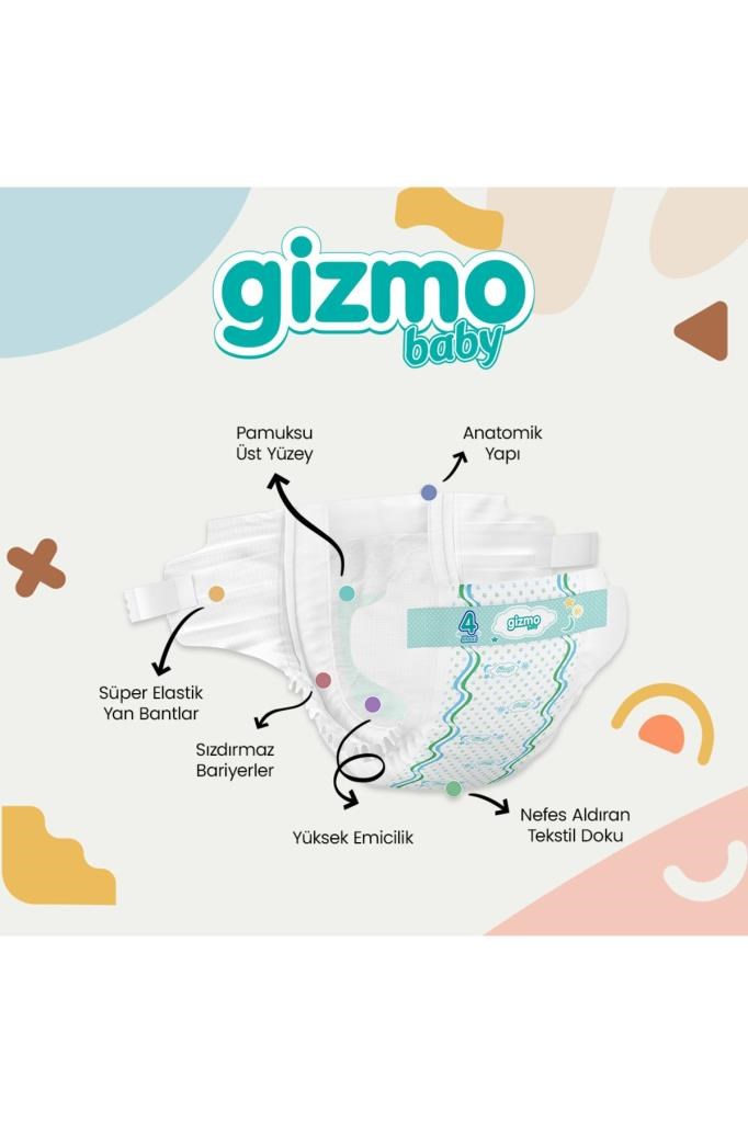 Gizmo Bebek Bezi Ultra Eco Paket 4 Numara Maxi 80 Adet