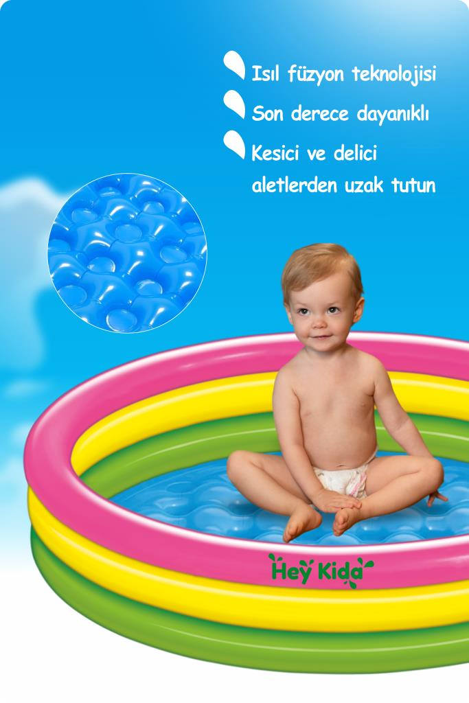 Heykida Şişme Tabanlı 3 Boğumlu Havuz 114x25 cm