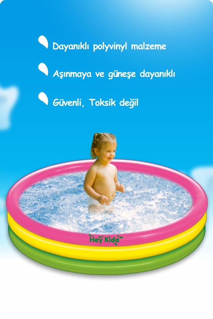 Heykida Şişme Tabanlı 3 Boğumlu Havuz 114x25 cm