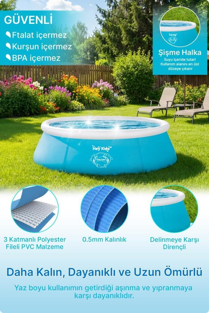 Heykida Swim Safe Hızlı Kurulum Havuzu 152x51cm