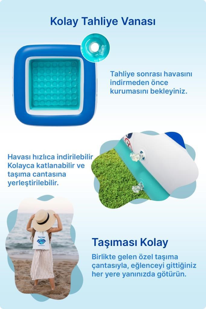 Heykida Swim Safe Kare Yüzme Havuzu 86x86x25cm