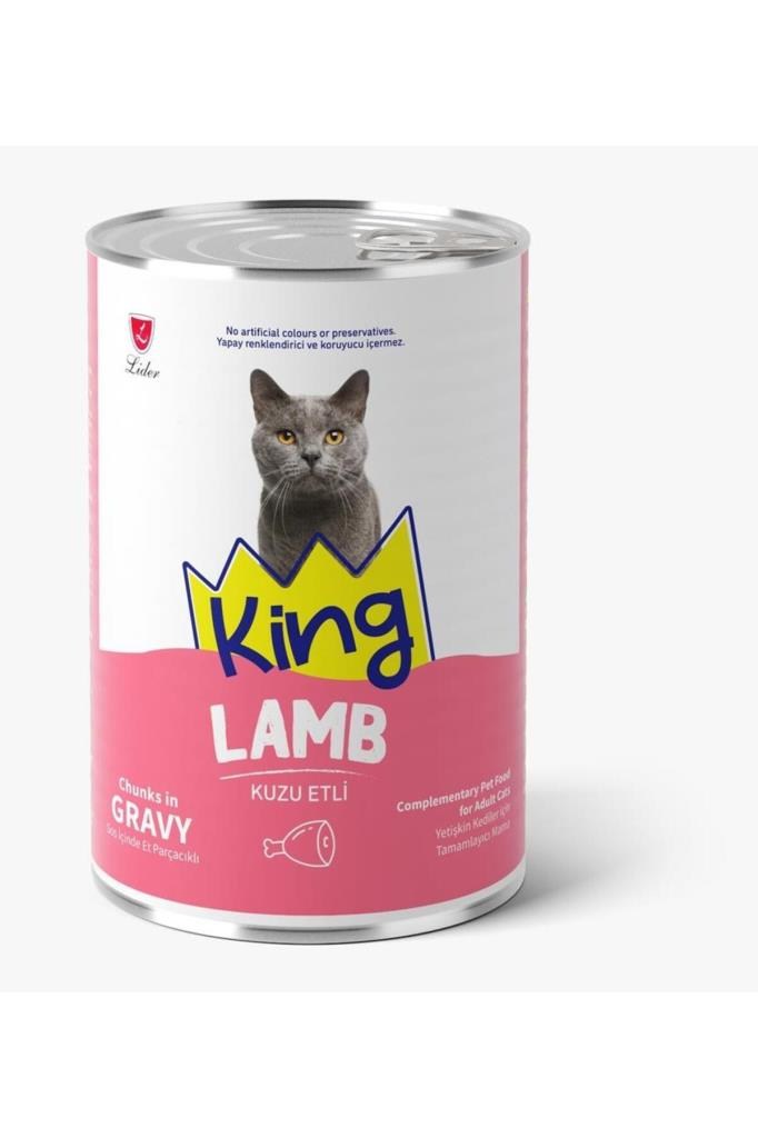 King KUZU ETLİ YETİŞKİN KEDİ KONSERVESİ 400 GR