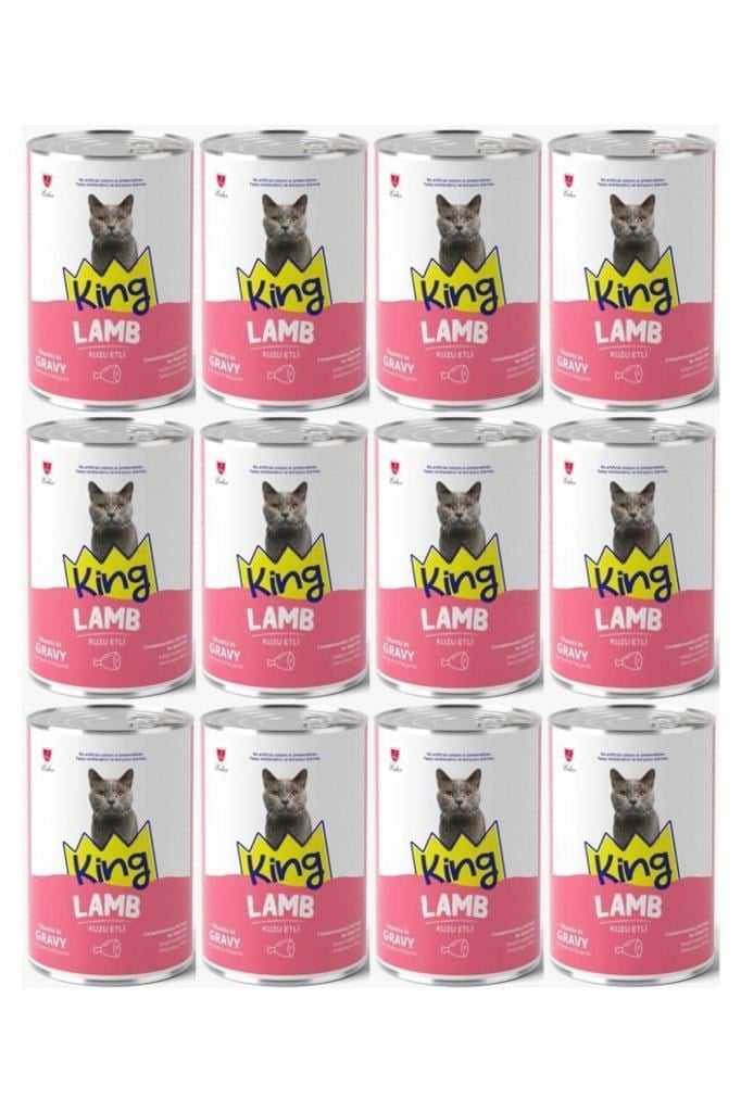 King KUZU ETLİ YETİŞKİN KEDİ KONSERVESİ 400 GR*12 Adet