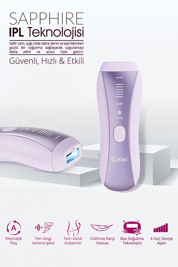 Kiwi KEP-6842 IPL Lazer Epilasyon Safir Buz Soğutma (Acısız) Seri Atış Modu Çift Flaş Oto. Cilt Tanıma