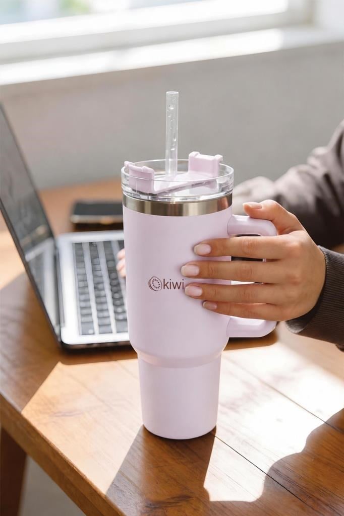 Kiwi Kt-8660 Pipetli Termos Bardak 1,2 Lt Pembe