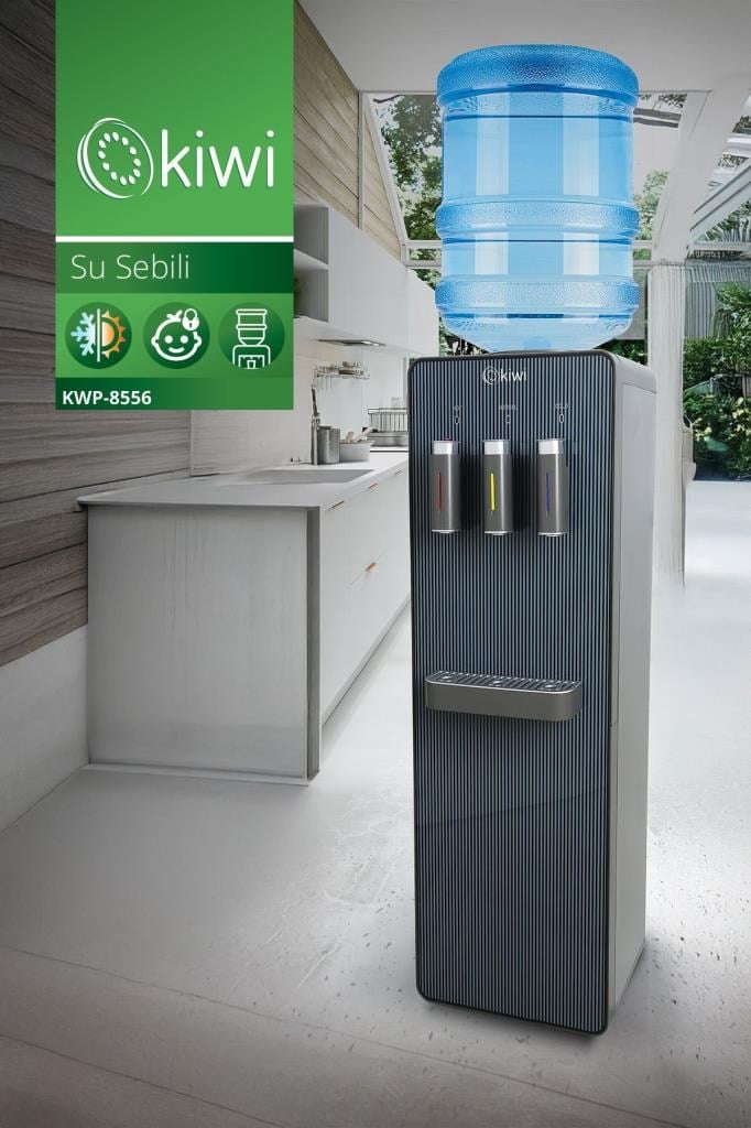 Kiwi Kwp-8556 Paslanmaz Çelik Depolu Su Sebili - Sıcak, Soğuk, Ilık 