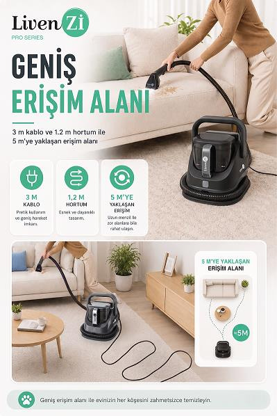 Livenzi JJB-737-II Koltuk Halı Yıkama Ve Leke Çıkartma Makinesi-Gri