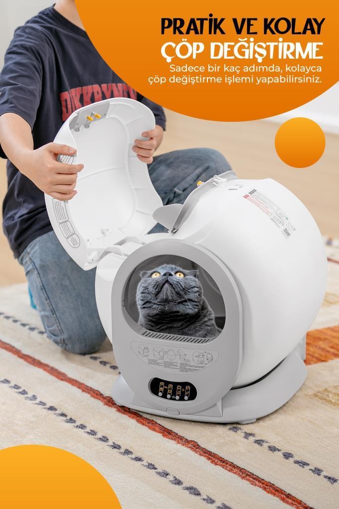 Livenzi Pet Akıllı Otomatik Kedi Tuvaleti | Wi-Fi Kontrollü & Otomatik Temizleme & Koku Önleyici & Uv Sterilizasyon