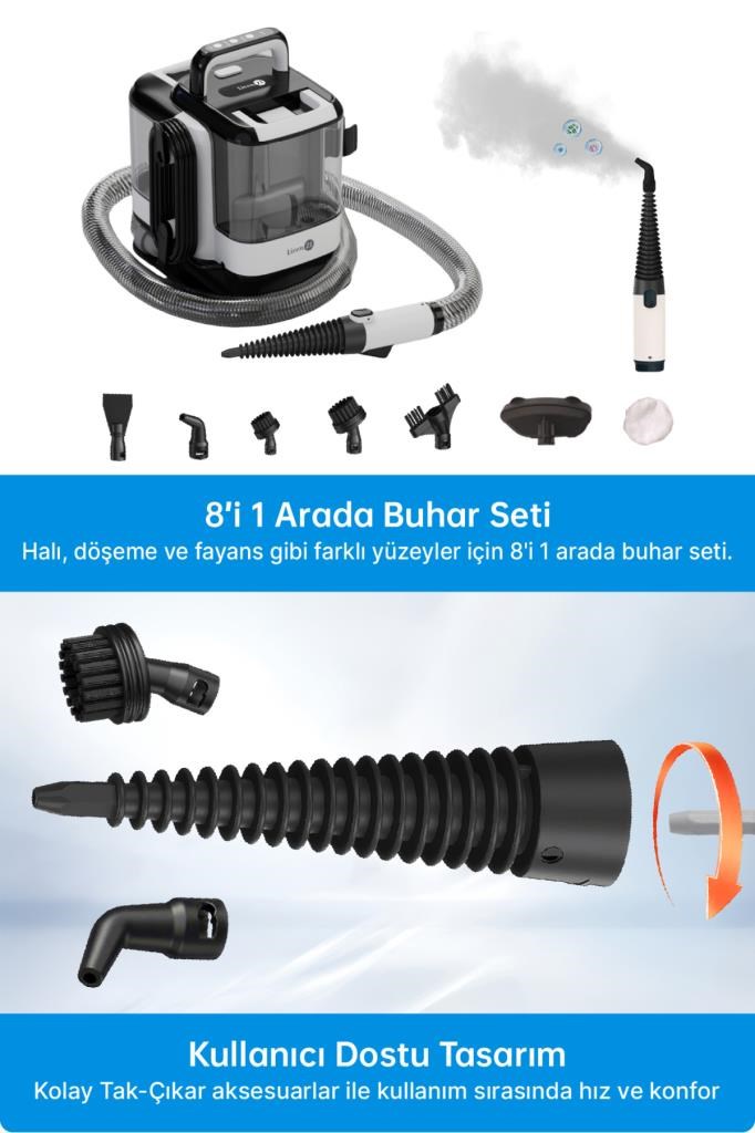 Livenzi SY-F01A Halı ve Koltuk Yıkama & Buharlı Temizlik Makinesi 2'si 1 Arada
