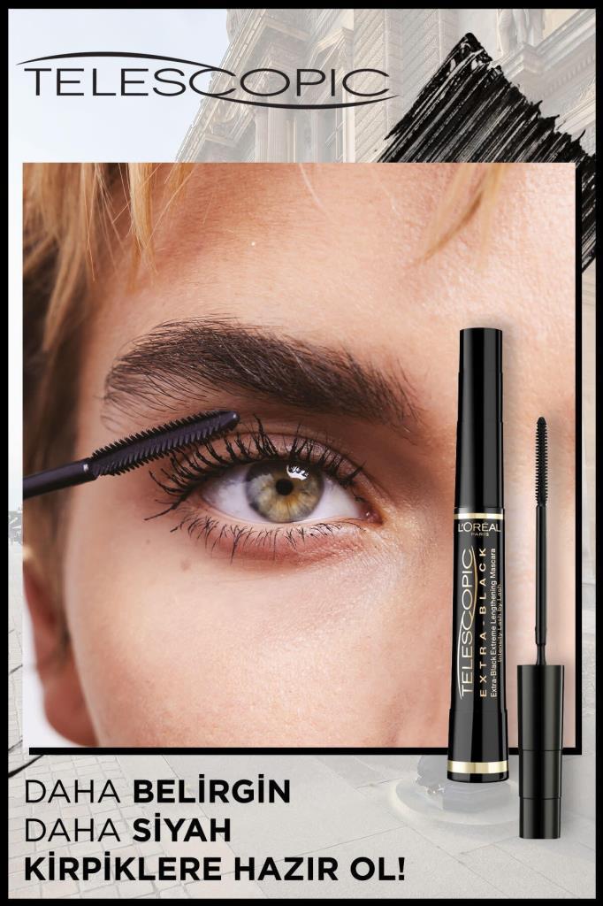L'Oreal Paris Telescopic Carbon Extra Black Maskara - Siyah