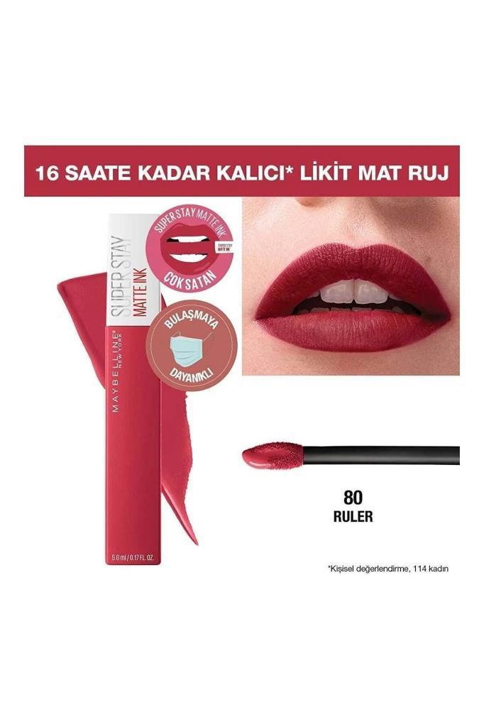 Maybelline New York Likit Mat Ruj Superstay Matte Ink Liquid Lipstick 80 Ruler