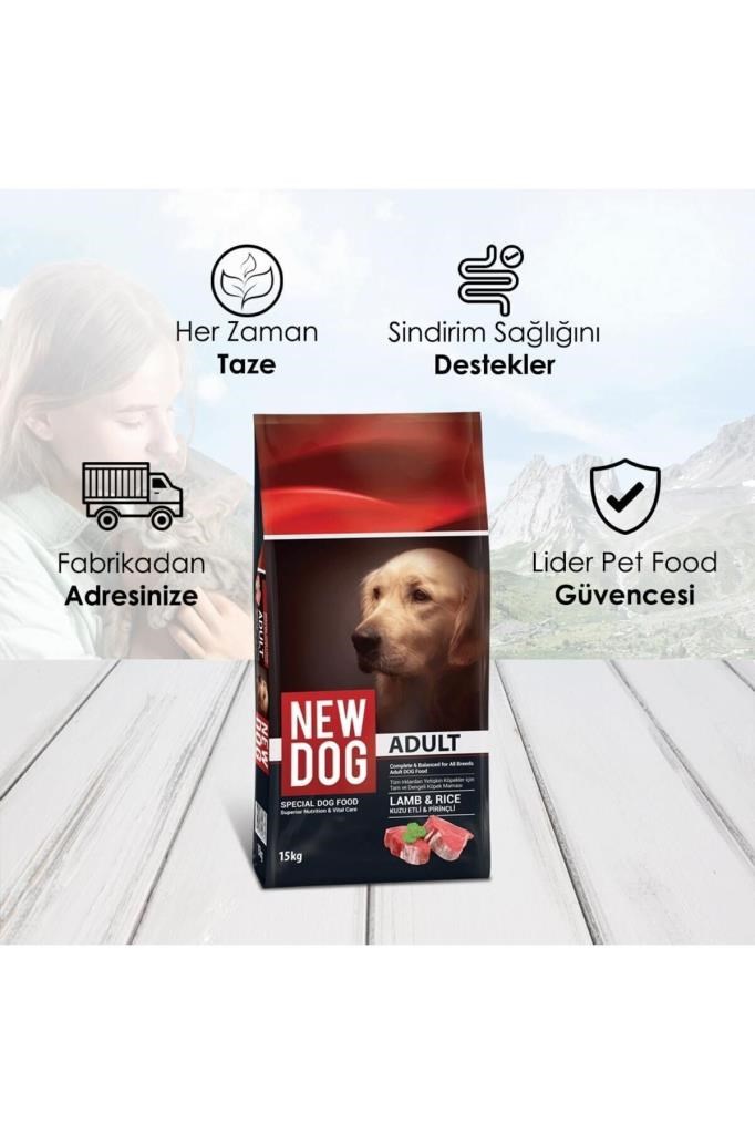 New Dog NewDog Kuzu Etli Pirinçli Yetişkin Köpek Maması 15 kg