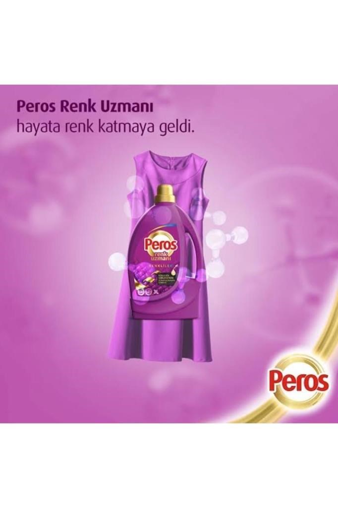 Peros Renk Uzmanı Sıvı Deterjan 3lt Renkliler (MOR) 2 Adet