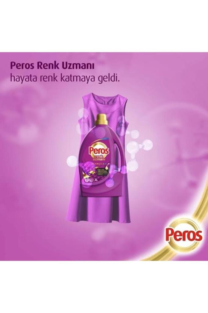 Peros Renk Uzmanı Sıvı Deterjan 3lt Renkliler (MOR) 2 Adet