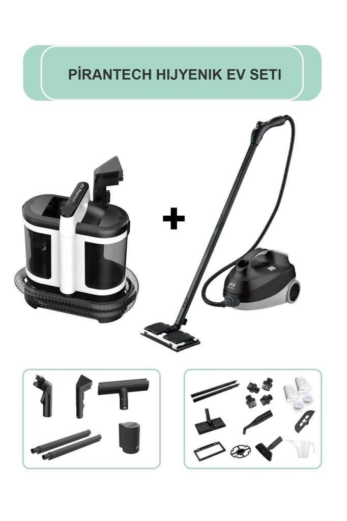 Pirantech Cb-107c Buharlı Temizlik Makinası / V22c Koltuk Ve Halı Yıkama Makinesi (HİJYENİK EV SETİ)
