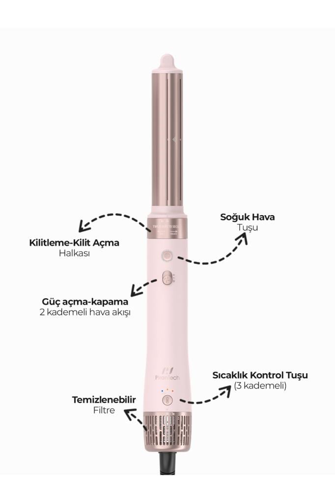 pirantech Ks-611 Airbreeze 6 Başlıklı Saç Şekillendirme Ve Kurutma Seti - Bukle, Hacim, Hızlı Kurutma