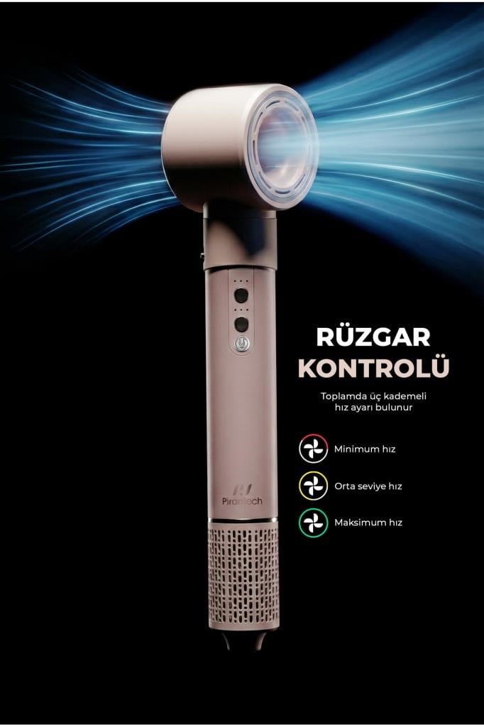 PiranTech KS-92 Profesyonel Saç Kurutma Makinesi ve Şekillendirici | Negatif İyon Teknolojis