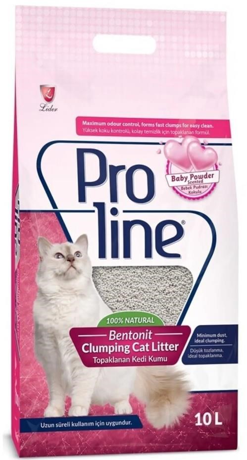 Proline Doğal Topaklanan Baby Powder Kokulu Kedi Kumu 10 Lt
