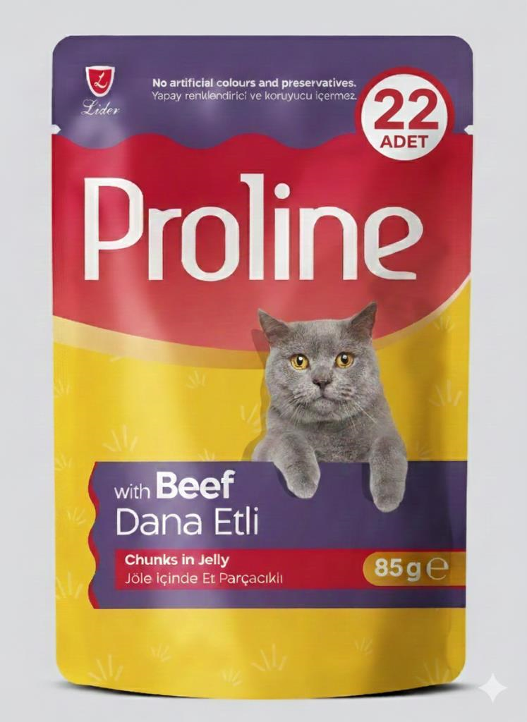 Proline Pouch Dana Etli Yaş Kedi Maması 22 x 85gr