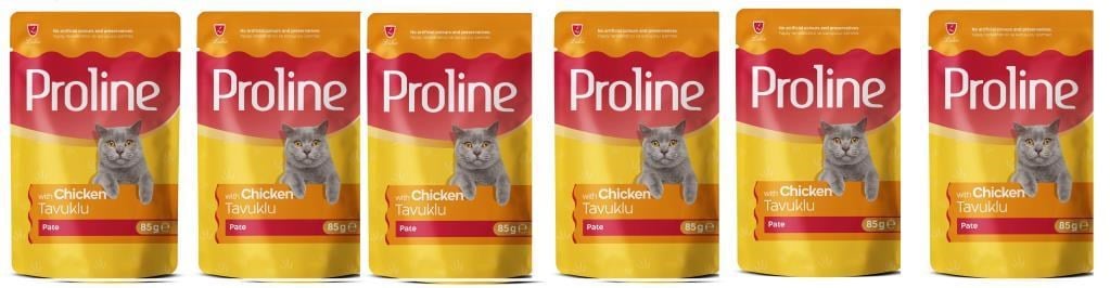 Proline Pouch Tavuklu Yaş Kedi Maması 6 x 85 gr
