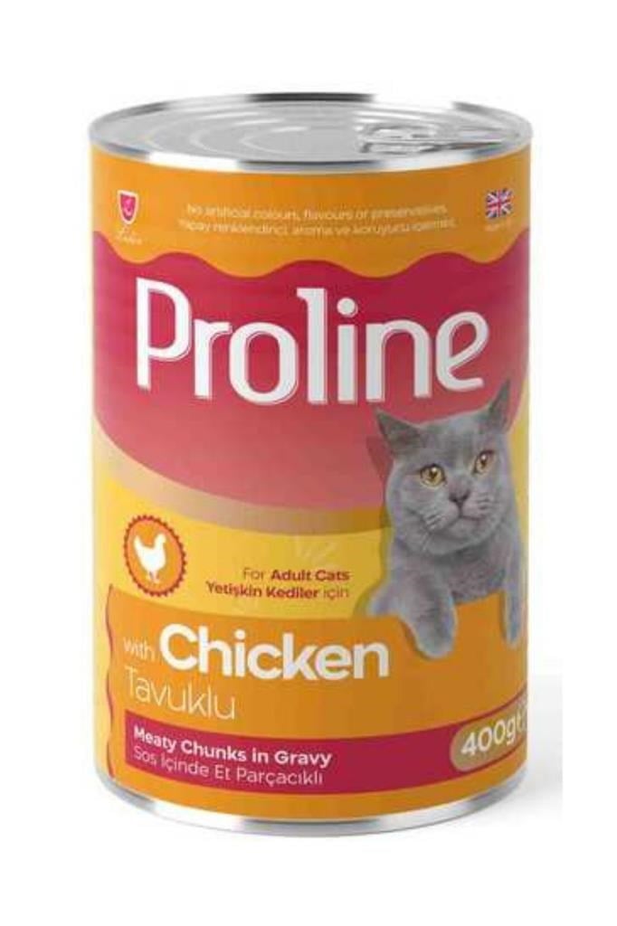 PROLINE PROLİNE SOS İÇINDE PARÇA TAVUK ETLI YETIŞKIN KEDI KONSERVESI 400GR