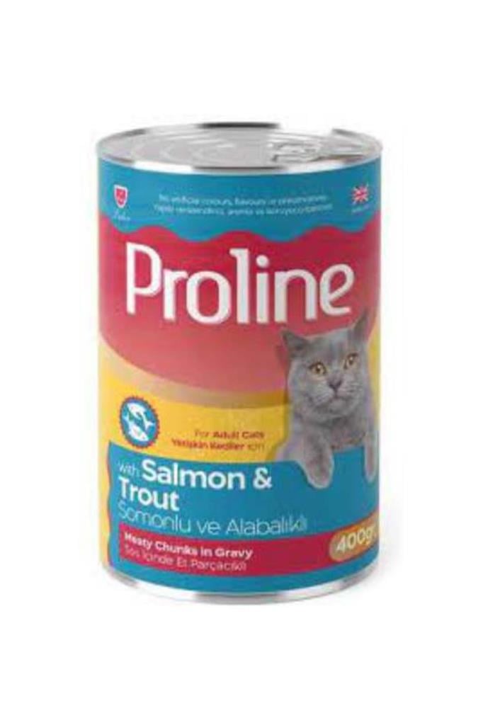 Proline Somonlu ve Alabalıklı Gravy Yetişkin Kedi Konserve Maması 400 Gr