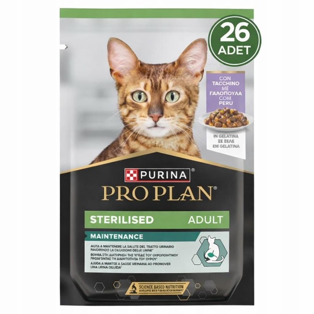 Proplan Sterilised Hindili Pouch Kedi Konservesi 26 x 85 Gr