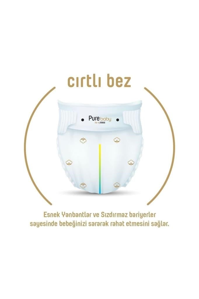 Pure Baby Organik Pamuklu 5 Numara Junior 152'li Bebek Bezi