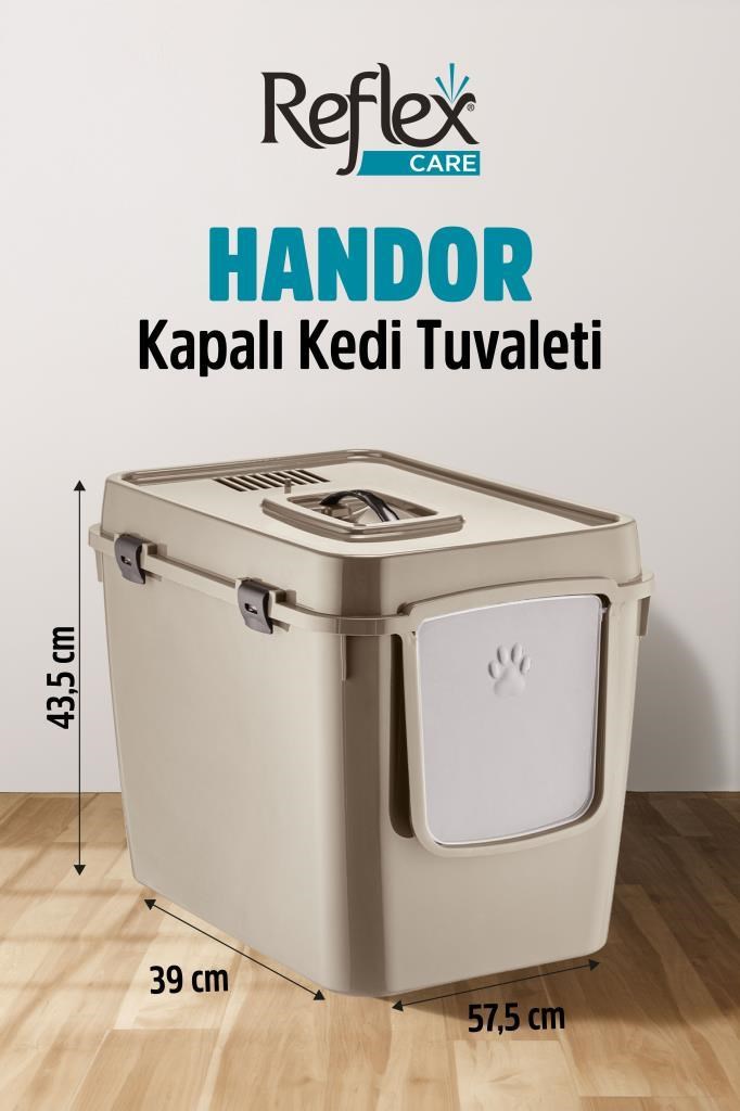 Reflex Care Handor Kapalı Kedi Tuvaleti Bej (57,5 x 43,5 x 39 cm)