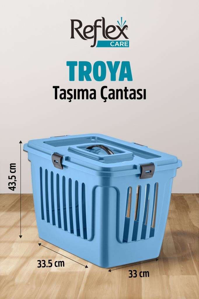 Reflex Care Troya Kedi ve Köpek Taşıma Çantası Mavi (49,5 x 33,5 x 33 cm)