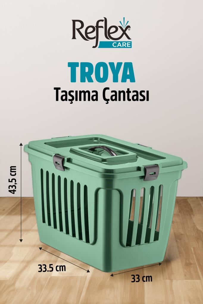 Reflex Care Troya Kedi ve Köpek Taşıma Çantası - Yeşil - 49,5x33,5x33 cm