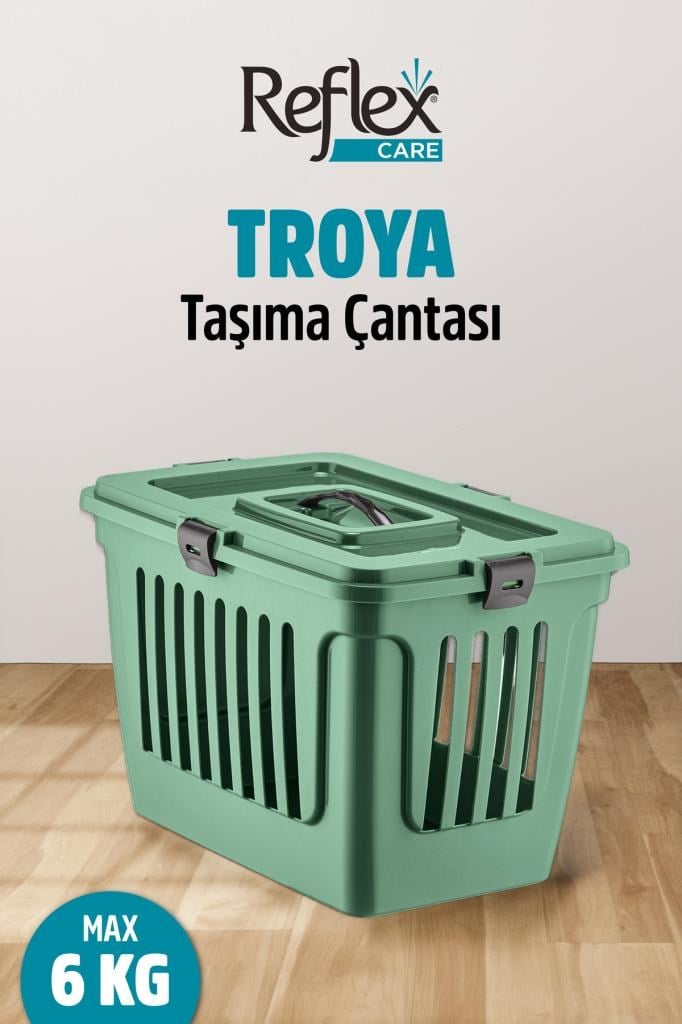 Reflex Care Troya Kedi ve Köpek Taşıma Çantası - Yeşil - 49,5x33,5x33 cm