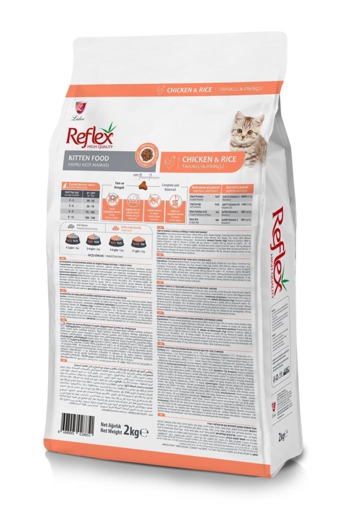 Reflex Kitten Tavuklu Pirinçli Yavru Kedi Maması 2 Kg X 3 Paket