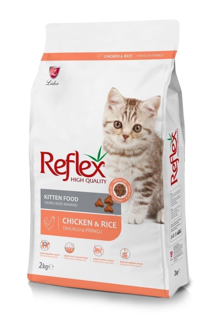 Reflex Kitten Tavuklu Pirinçli Yavru Kedi Maması 2 Kg X 3 Paket