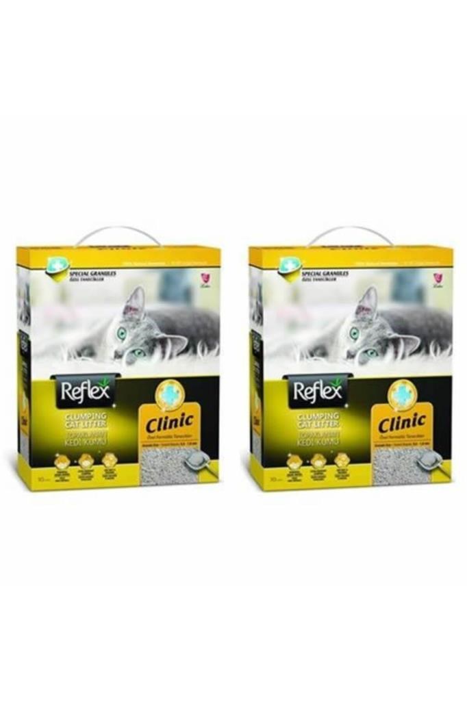 Reflex Klinik Özel Tanecik Hızlı Topaklanan Kedi Kumu 10 lt 2'li Set