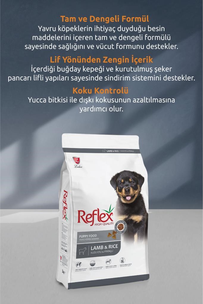 Reflex Kuzu Etli ve Pirinçli Yavru Köpek Maması 15 kg