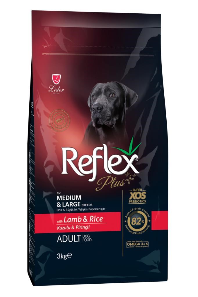 Reflex Plus Büyük ve Orta Irklar için Kuzulu Yetişkin Köpek Maması 3 kg