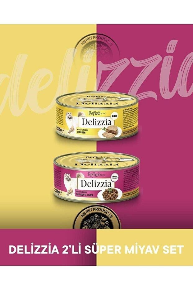 Reflex Plus Delizzia Tavuklu Pate & Tavuklu-Ciğerli Gravy Yetişkin Kedi Maması Seti 2x85 gram