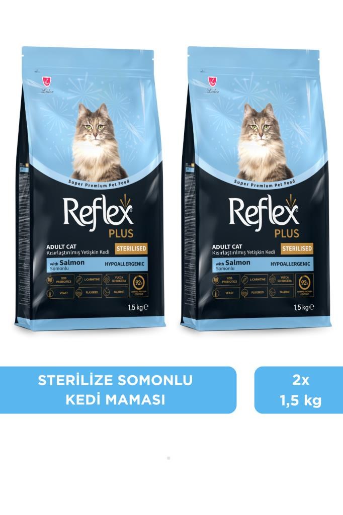 Reflex Plus Hipoalerjenik Kısırlaştırılmış/Sterilised Somonlu Yetişkin Kedi Maması 1,5 kg x 2