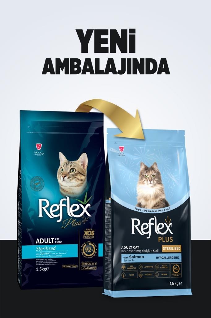 Reflex Plus Hipoalerjenik  Kısırlaştırılmış/Sterilised Somonlu Yetişkin Kedi Maması 1,5 kg x 3