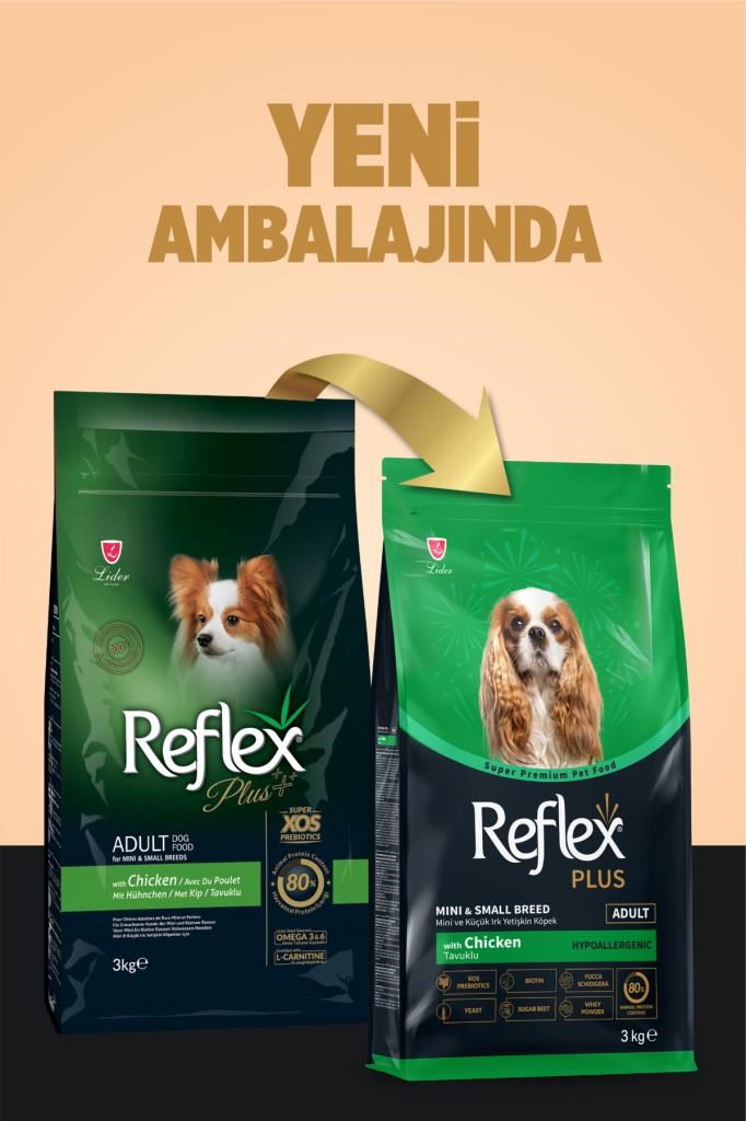 Reflex Plus Hipoalerjenik Mini ve Küçük Irklar için Tavuklu Yetişkin Köpek Maması 3 kg