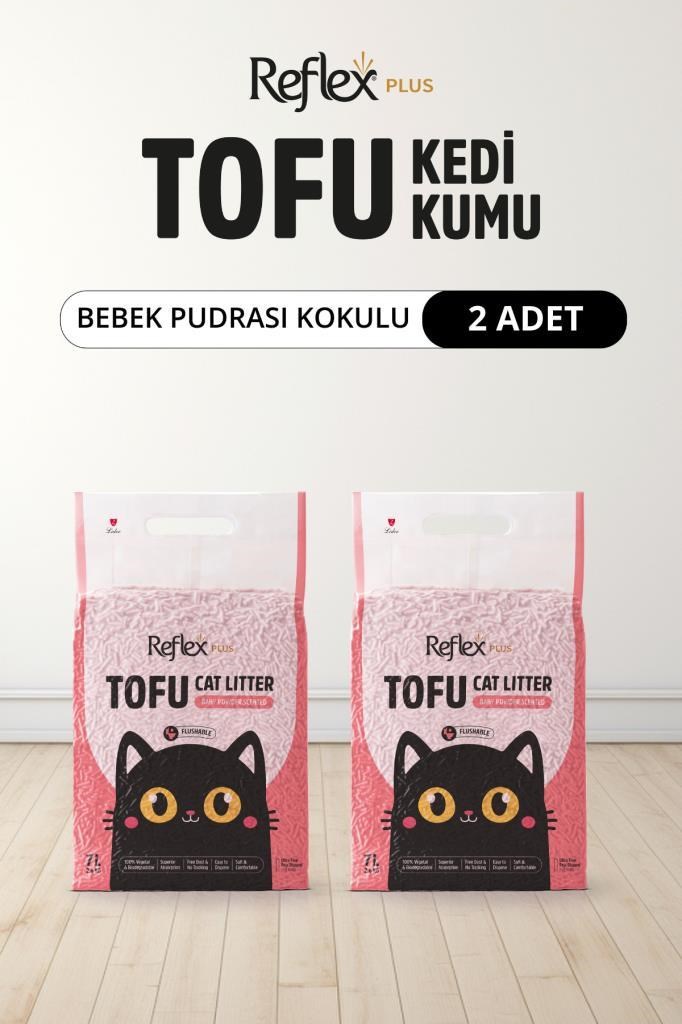 Reflex Tofu Bebek Pudrası Kokulu Kedi Kumu 2 x 7 Lt