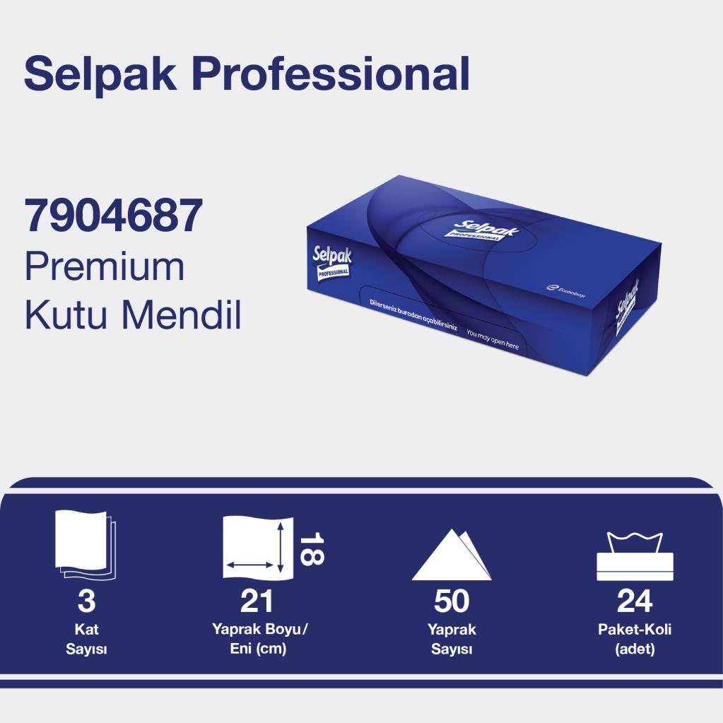 Selpak Pro.Premium Kutu Mendil 24x50 Koli
