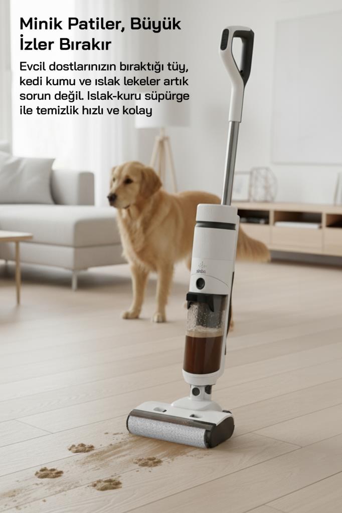 Sinbo SFC-4103 Islak Kuru Yüzey Temizleyici – Beyaz | Çok Yönlü Elektrikli Süpürge